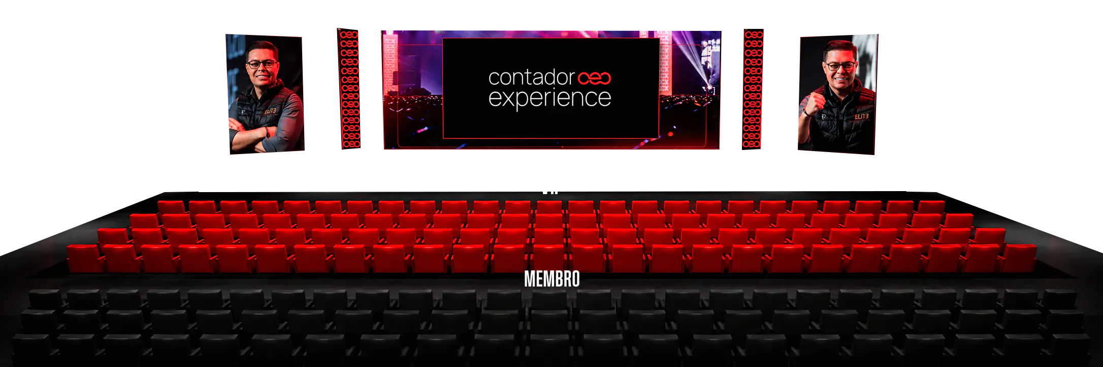 Mockup do espaço do evento